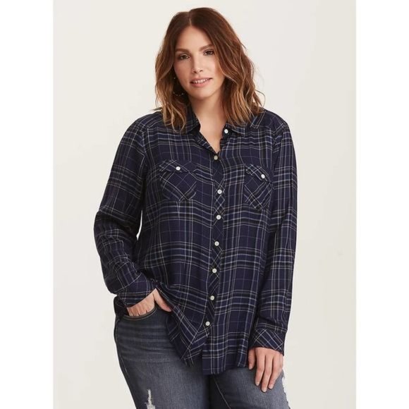 Torrid Plaid Shirt - Picture 9 of 12